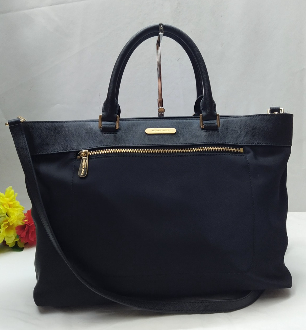 Michael Kors Colgate Black Nylon Double Handles EW Tote Bag